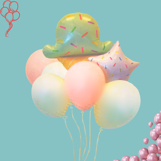 זר בלונים "גילי" - זר עם בלון בצורת גלידה | בלוניטי