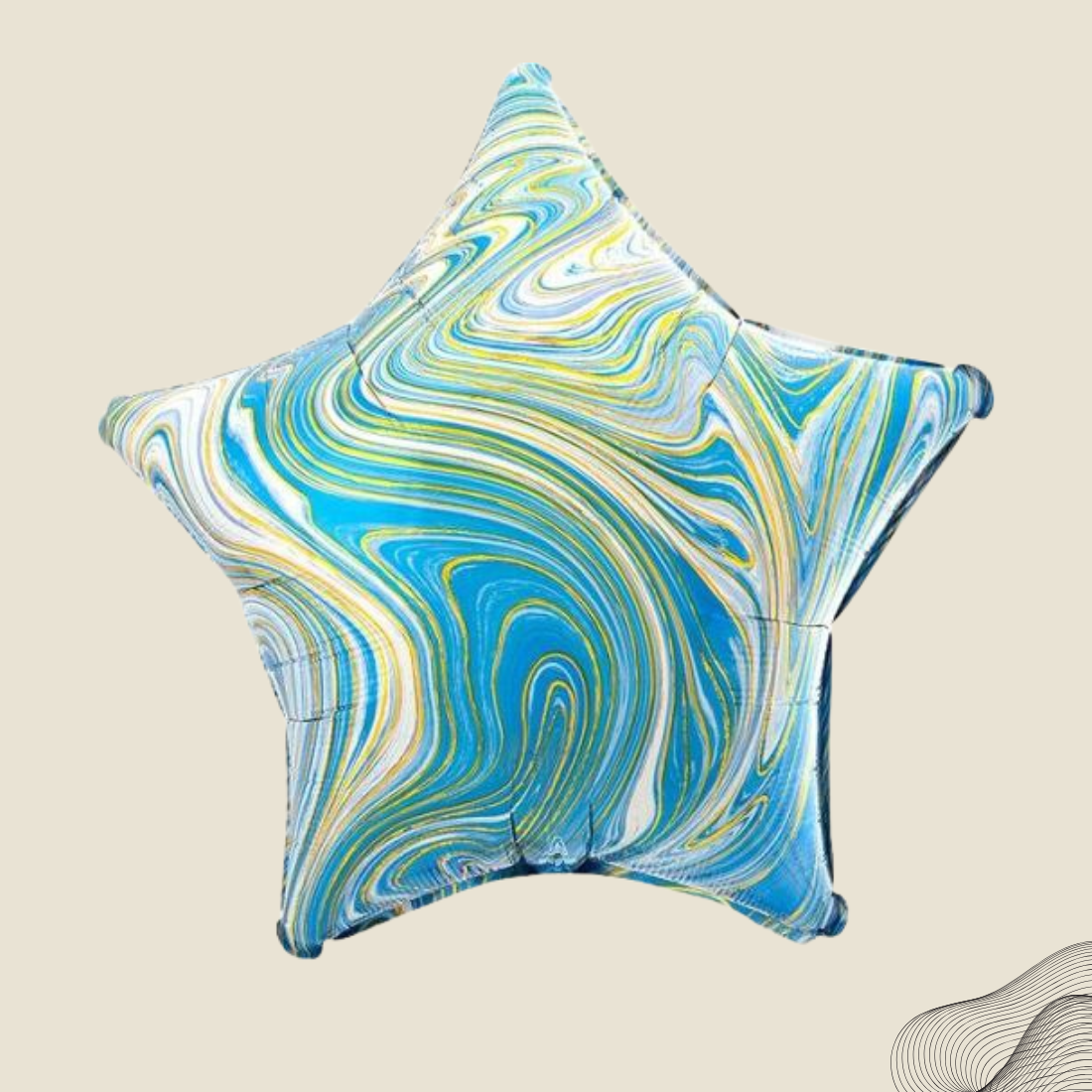 בלון הליום בעצוב מודרני בצבע תכלת וזהב | בלוניטי