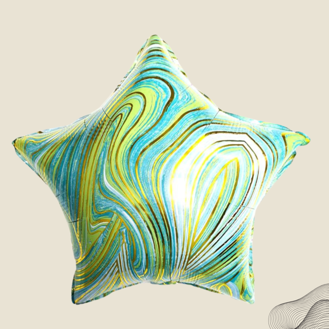 בלון הליום בצורות שונות בצבע ירקרק וזהב | בלוניטי