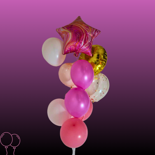 זר בלונים "אנה" - זר בלונים ורוד וזהב לכל מטרה | בלוניטי