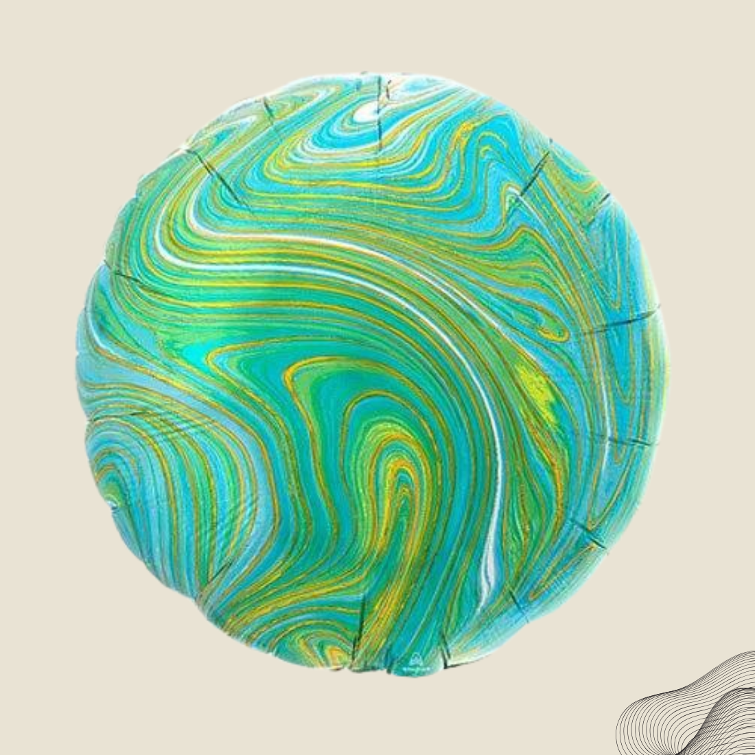 בלון הליום בצורות שונות בצבע ירקרק וזהב | בלוניטי