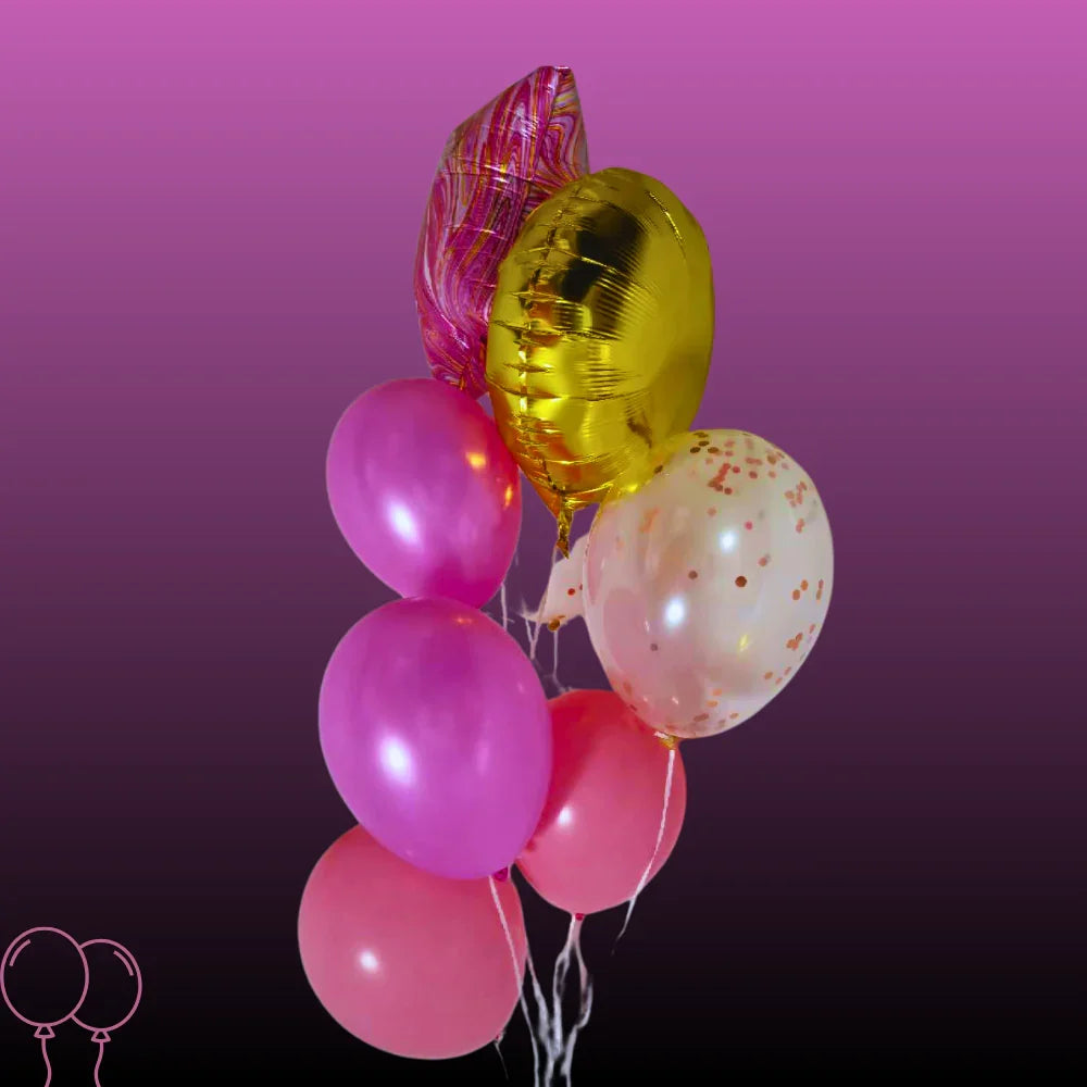 זר בלונים "אנה" - זר בלונים ורוד וזהב לכל מטרה | בלוניטי