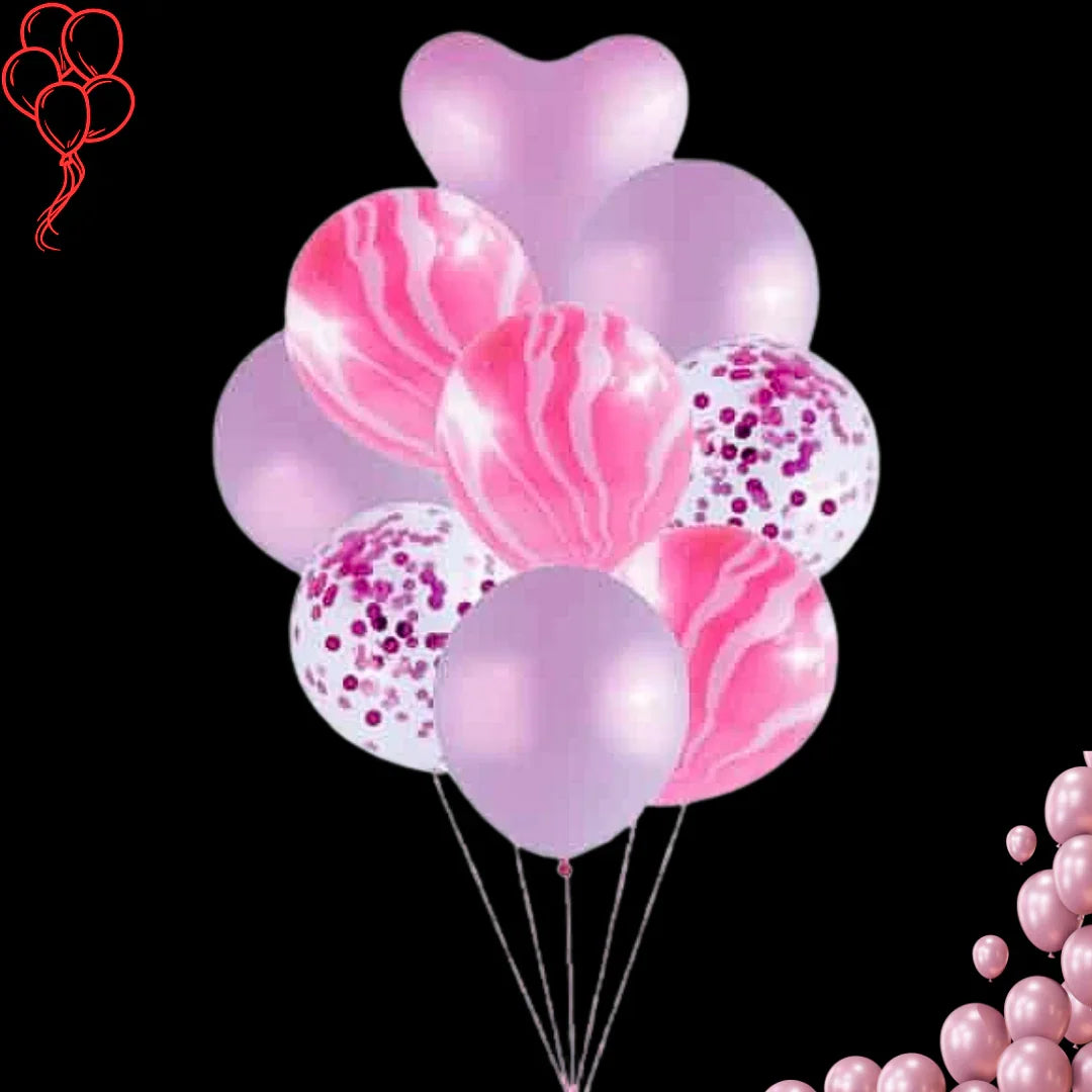 זר בלונים "נעמה" - זר ורוד קלאסי לאישה | בלוניטי