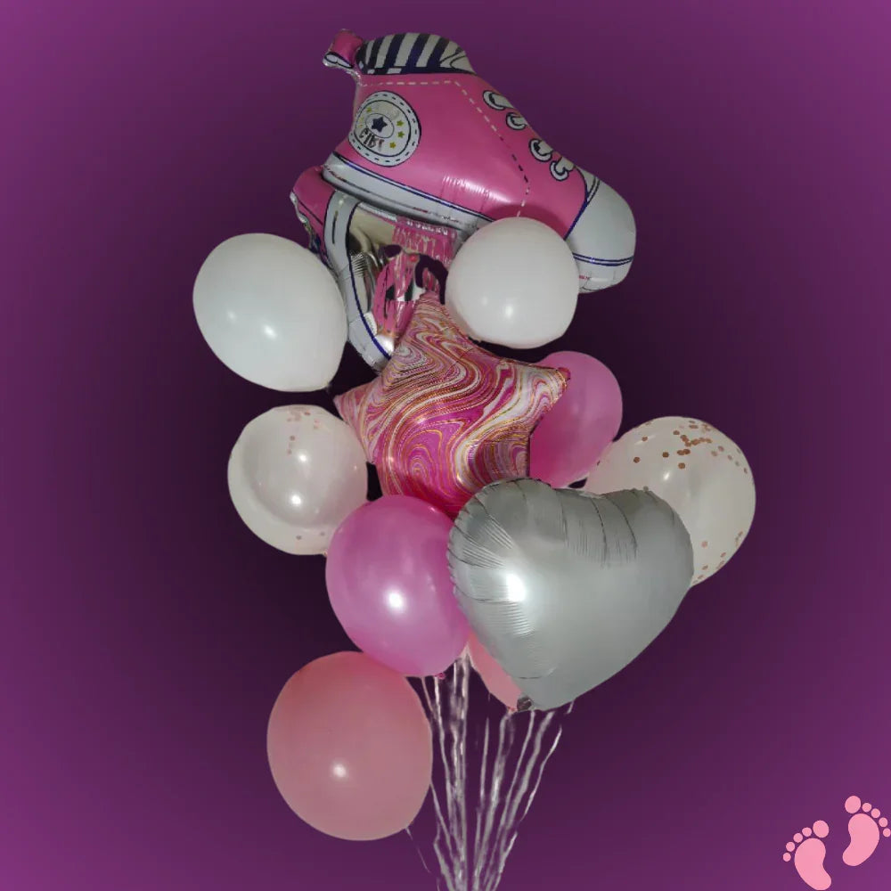זר בלונים "שירן" - זר בלונים מפואר ליולדת בת | בלוניטי