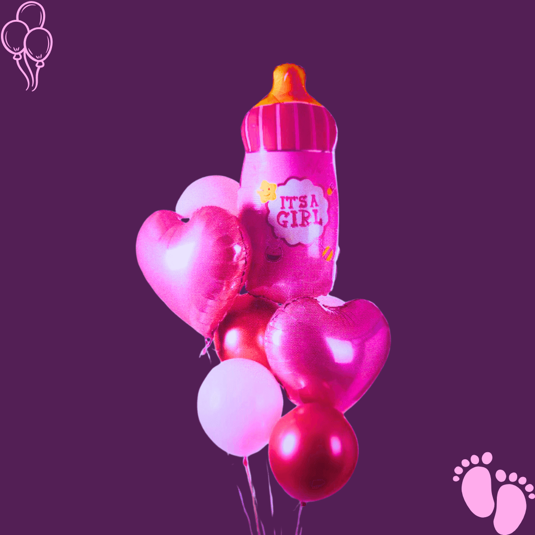 זר "עדי" - זר בלונים מפואר להולדת הבת | בלוניטי