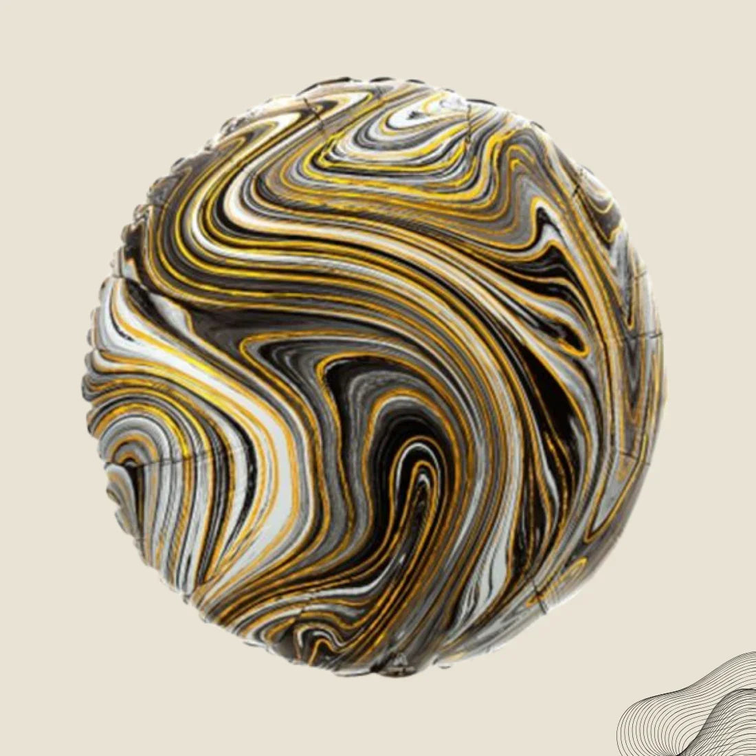 בלון בעיצוב מודרני בצבע שחור עם זהב | בלוניטי