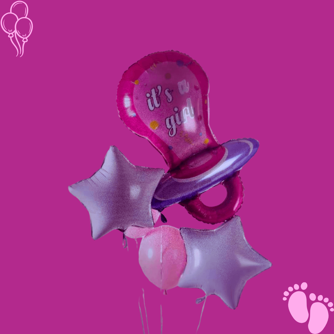 זר בלונים "יעל" - מתנה קלילה ללידת בת | בלוניטי