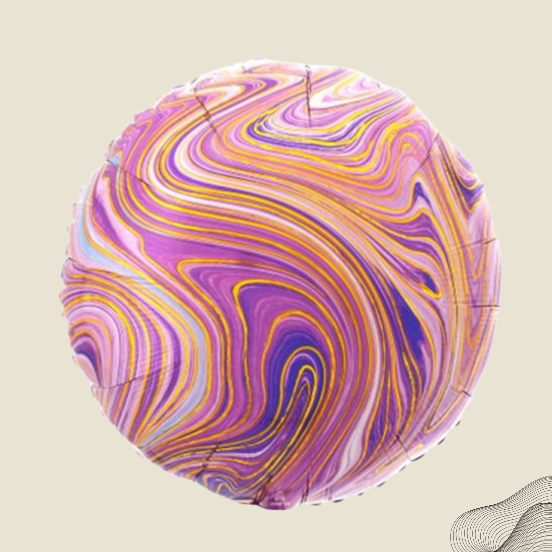 בלון הליום בעיצוב מודרני בצבע סגול עם זהב | בלוניטי