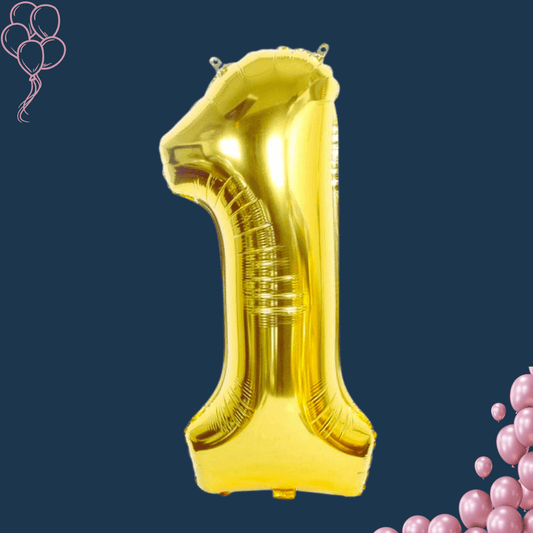 בלון ספרה ענק (86 ס"מ) - בצבע זהב | בלוניטי