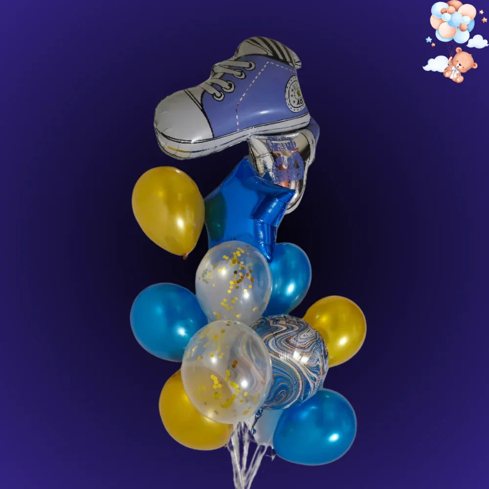 זר בלונים "סיוון" - זר מפואר ליולדת בן | בלוניטי