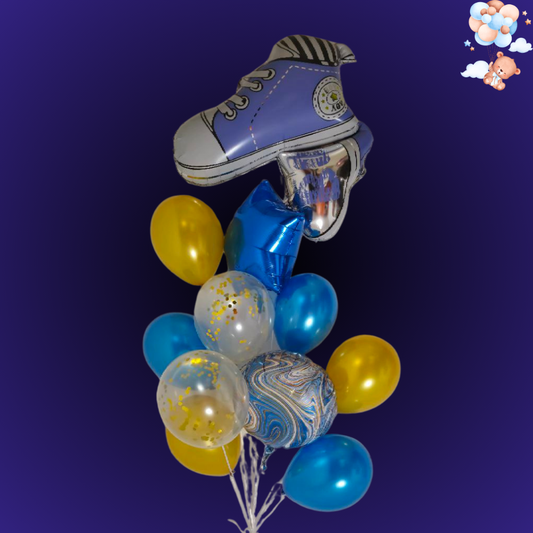 זר בלונים "סיוון" - זר מפואר ליולדת בן | בלוניטי