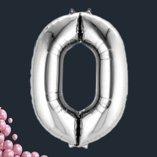 בלוני ספרה ענקיים (86 ס"מ) - בצבע כסף | בלוניטי