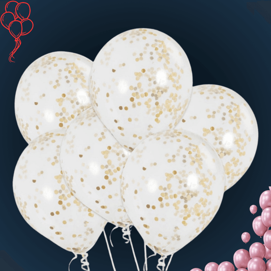 זר בלונים מלא בקונפטי - בלונים ידידותיים לסביבה | שוקולטי