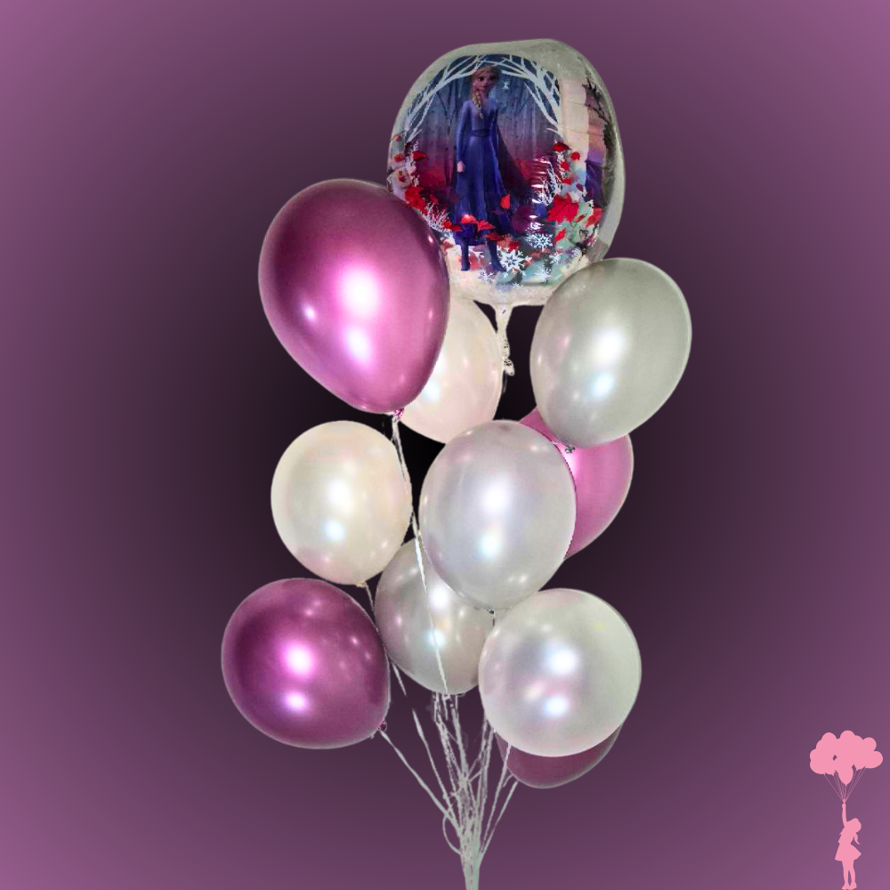 זר בלונים אנה ואלזה - זר 'לשבור את הקרח' | בלוניטי