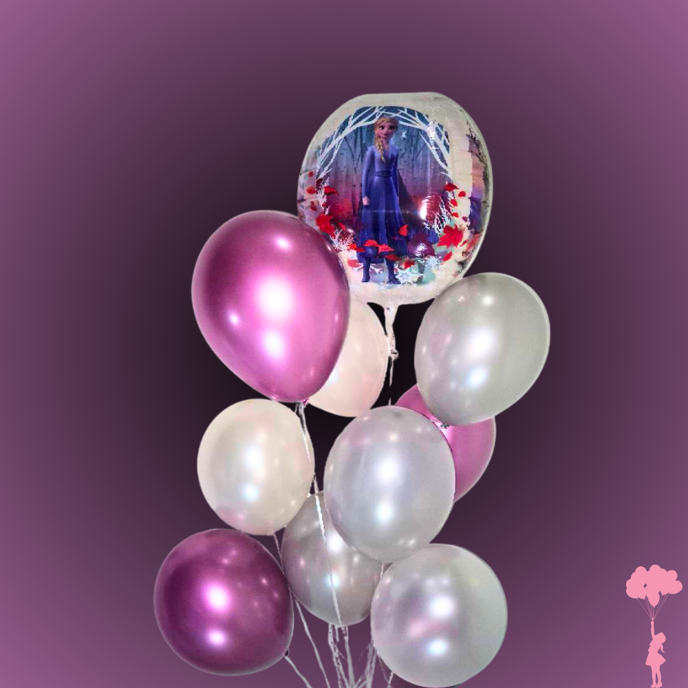 זר בלונים אנה ואלזה - זר 'לשבור את הקרח' | בלוניטי