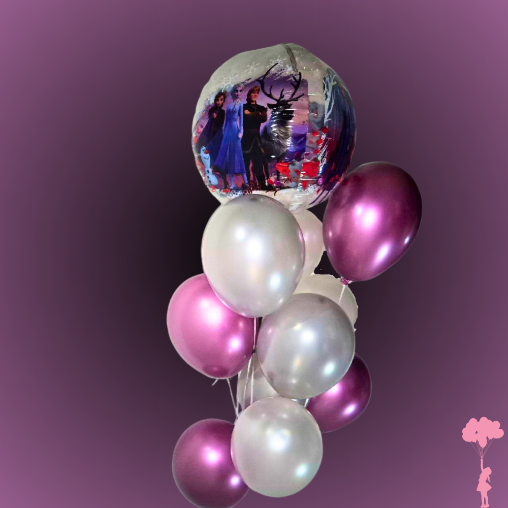 זר בלונים אנה ואלזה - זר 'לשבור את הקרח' | בלוניטי