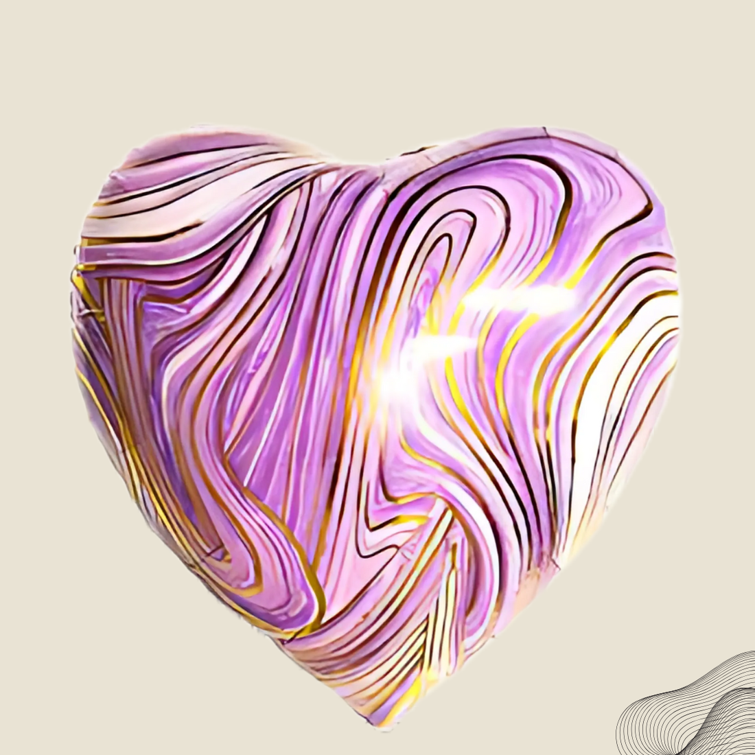 בלון הליום בעיצוב מודרני בצבע סגול עם זהב | בלוניטי