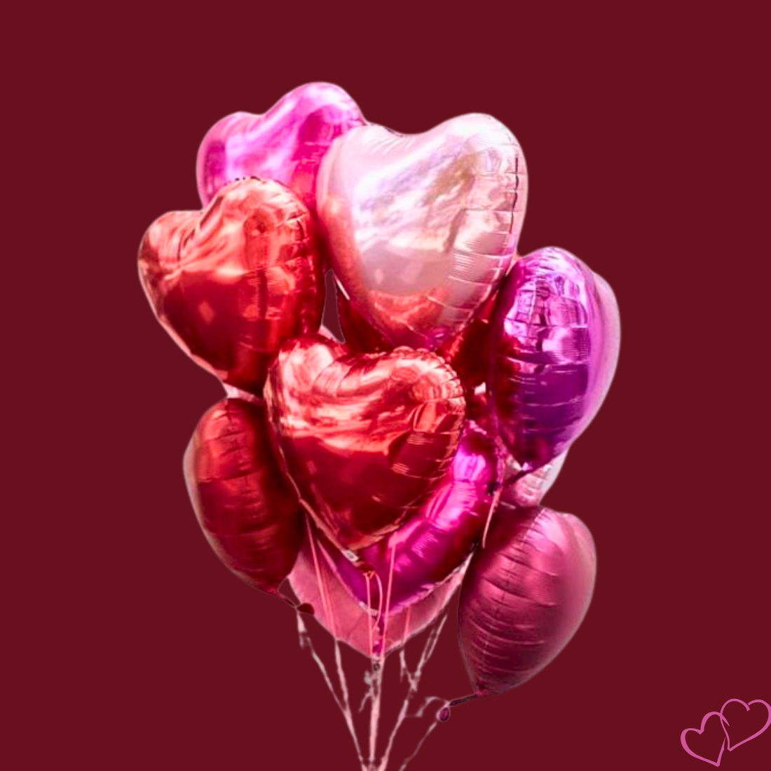 זר בלונים "ליבי" - זר שכולו לבבות ואהבה | בלוניטי
