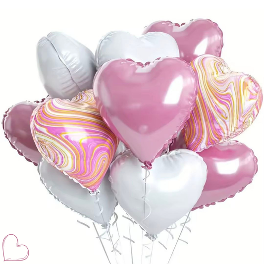 זר בלונים "נועה" - זר לבבות יפהפה ועדין | בלוניטי