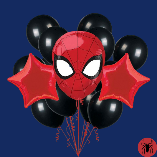 זר בלונים "פיטר" - בלוני ספיידרמן אדום שחור | בלוניטי