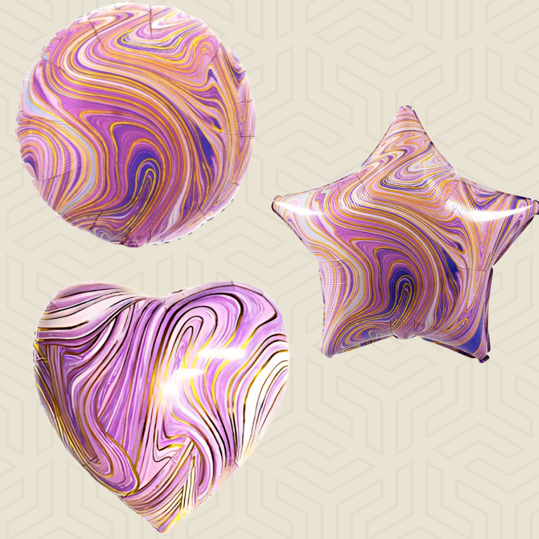 בלון הליום בעיצוב מודרני בצבע סגול עם זהב | בלוניטי