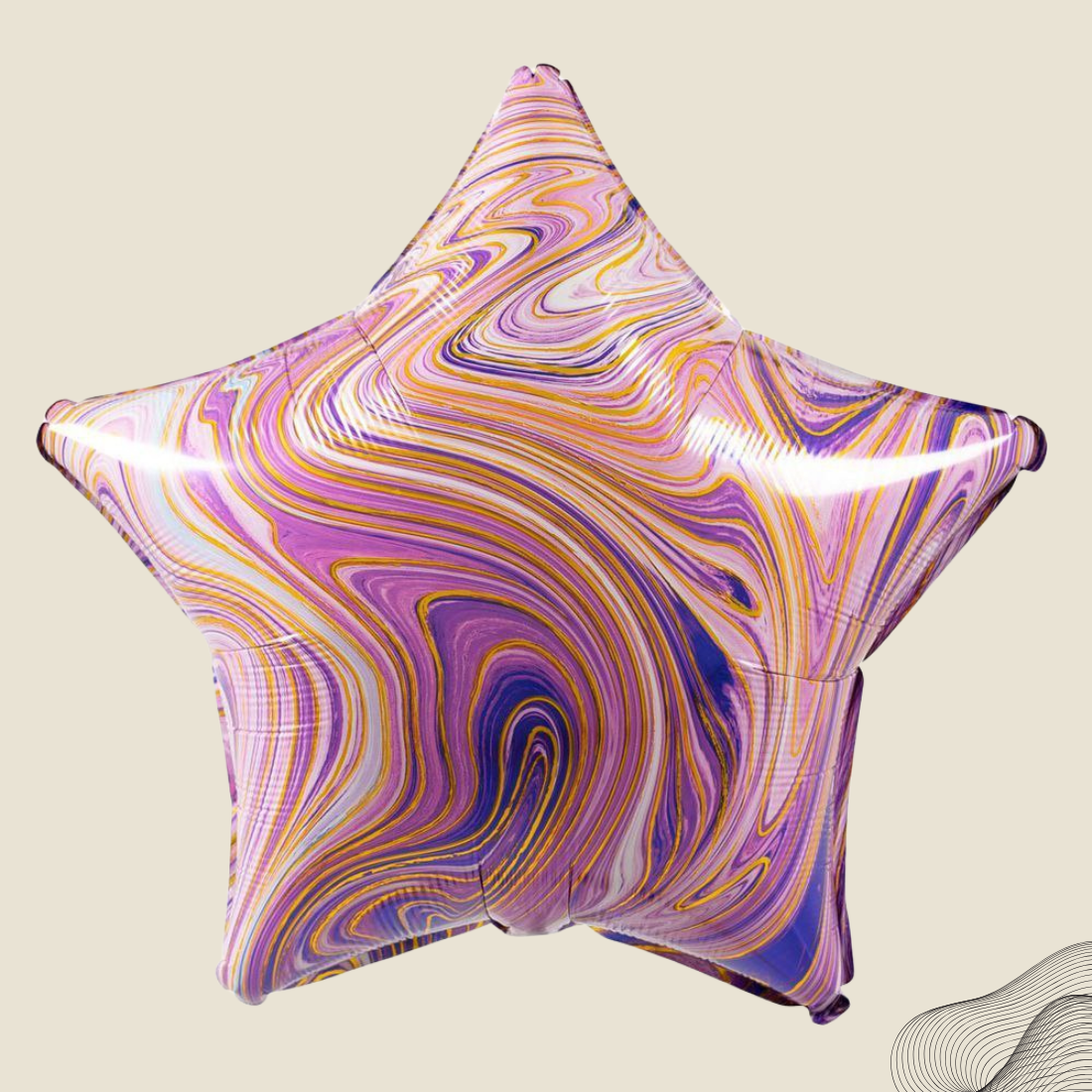 בלון הליום בעיצוב מודרני בצבע סגול עם זהב | בלוניטי