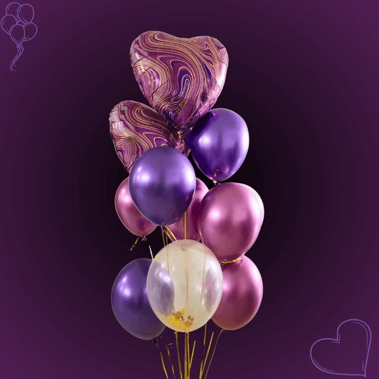 זר "שירה" - זר בלונים בגווני סגול | בלוניטי