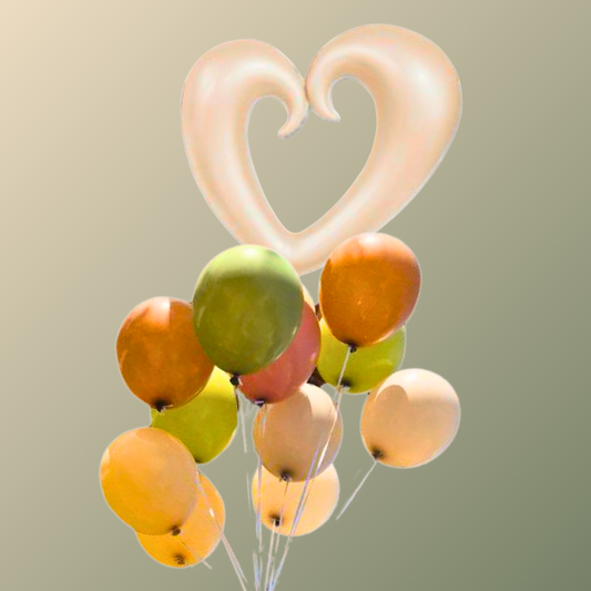 זר בלונים "עידית" - זר עם לב בסטייל בוהו שיק | שוקולטי