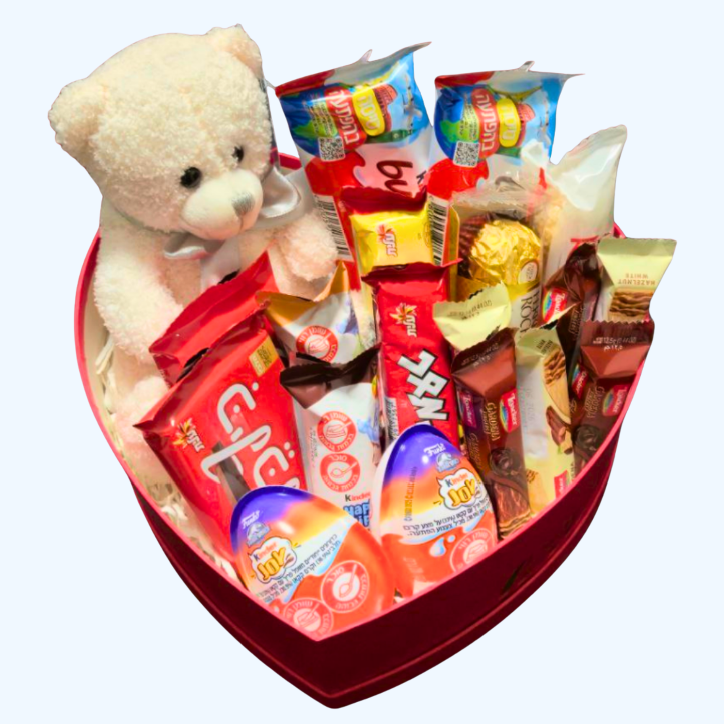 מארז אהבה עם דובי ושוקולדים | בלוניטי